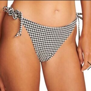 NWT Andie swim the string bottom in Black and White gingham Checkered size L